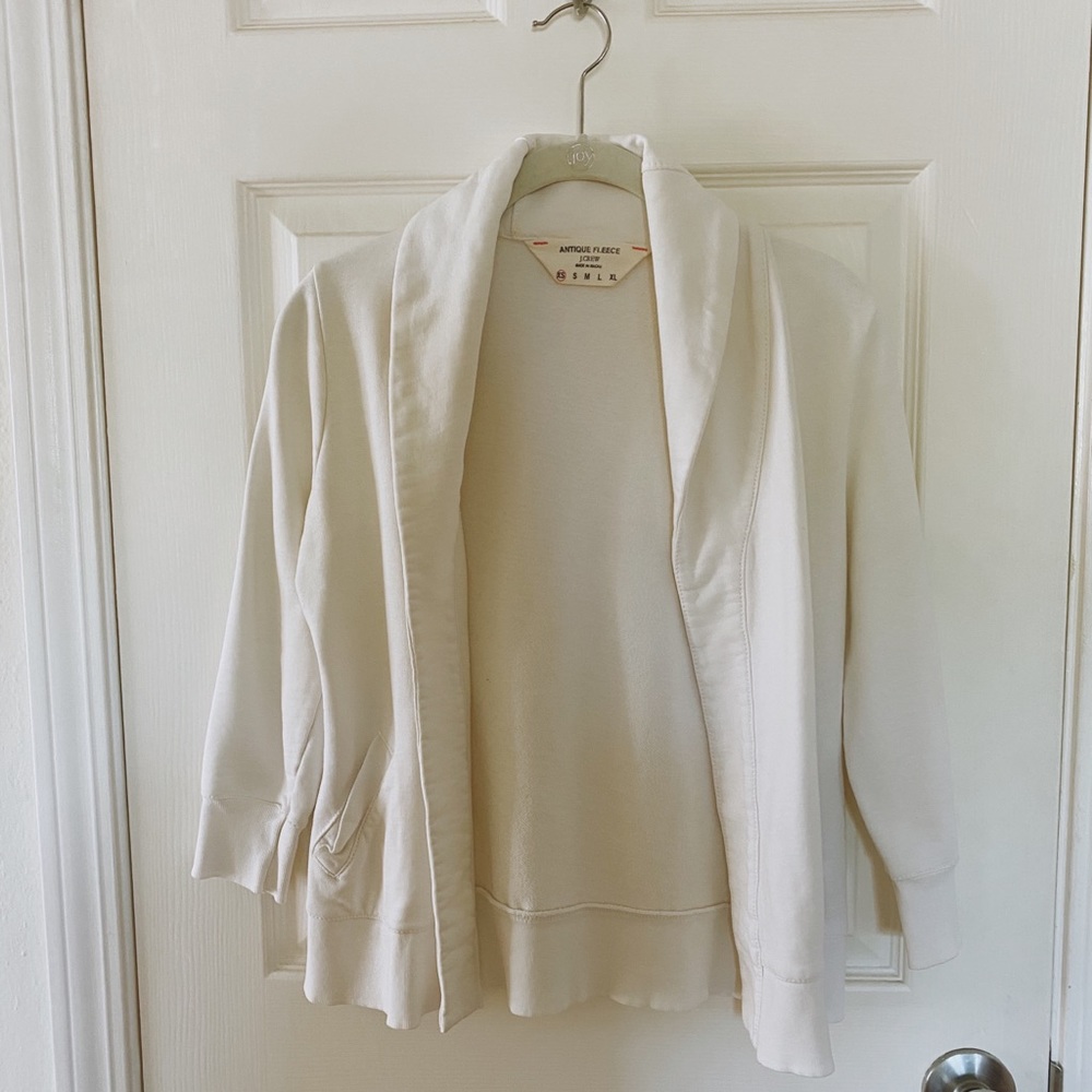J.Crew Antique Fleece White Cardigan XS
